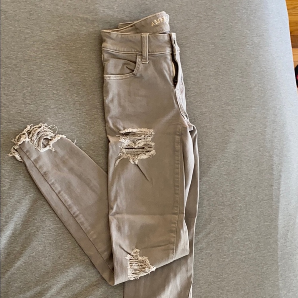 American Eagle Ripped Gray Jeans
